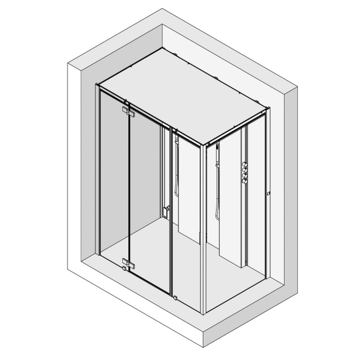 HOESCH SensePerience Dampfbad 180 x 100 cm für Ecke links, Duschwanne ohne Antirutsch