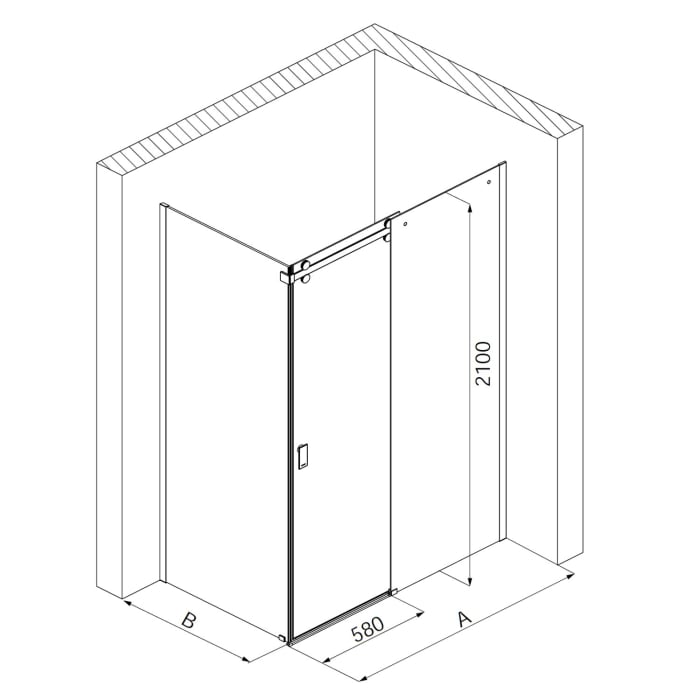 Hoesch Muna Eck-Duschabtrennung 150 x 80 cm rechts