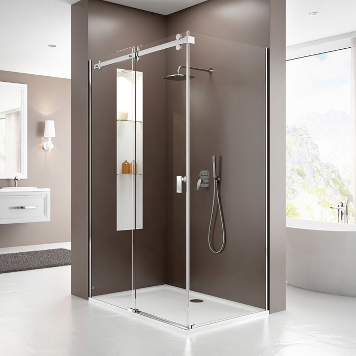 Hoesch Muna Eck-Duschabtrennung 150 x 75 cm links