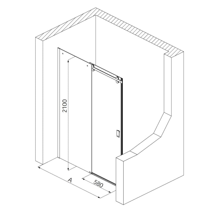 Hoesch Muna Duschabtrennung für Nische 120 cm links