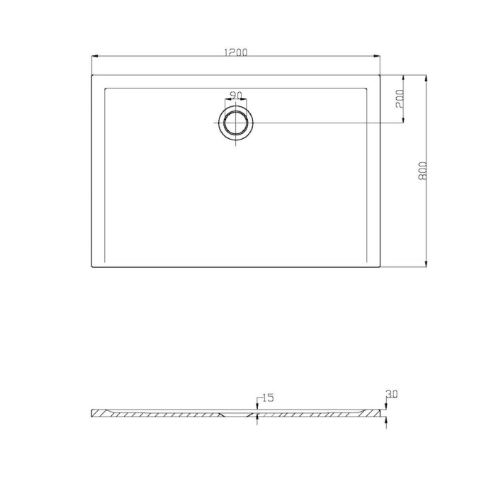 Hoesch Muna Rechteckduschwanne 120 x 80 cm