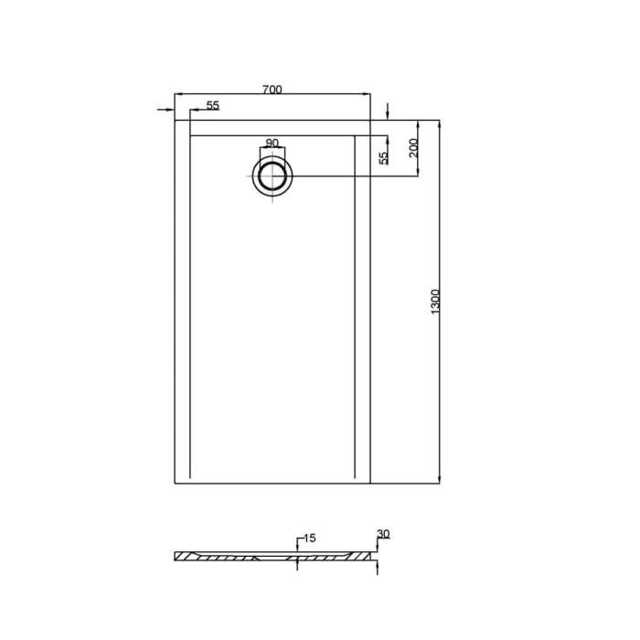 Hoesch Muna S Rechteckduschwanne 130 x 70 cm