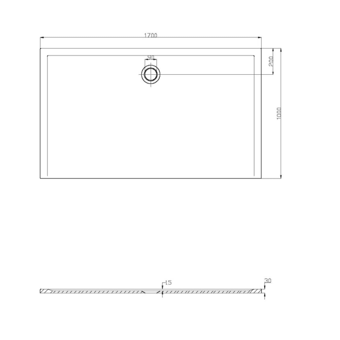 Hoesch Muna Rechteckduschwanne 170 x 100 cm