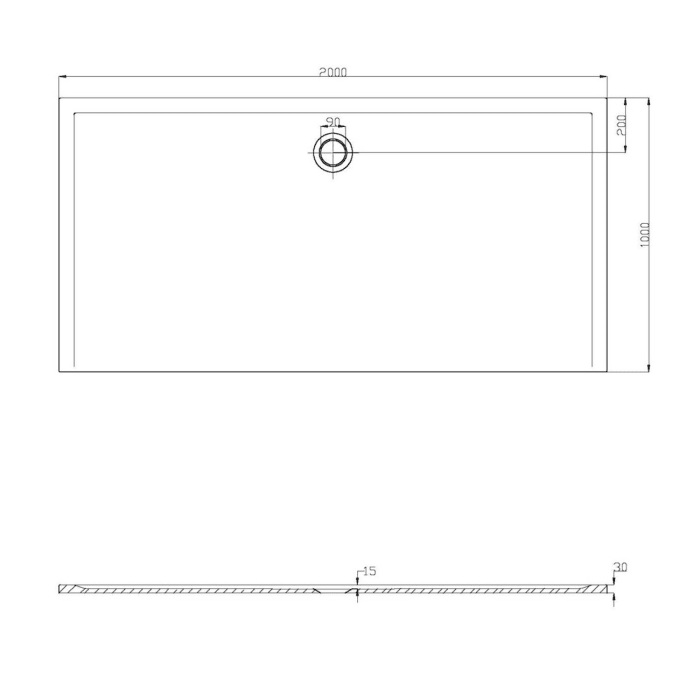 Hoesch Muna Rechteckduschwanne 200 x 100 cm