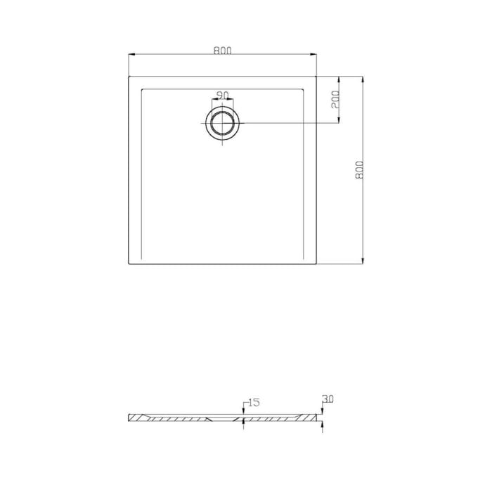 Hoesch Muna Rechteckduschwanne 80 x 80 cm