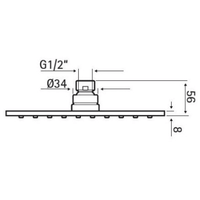 HSK Kopfbrause flach, eckig 40 x 40 cm