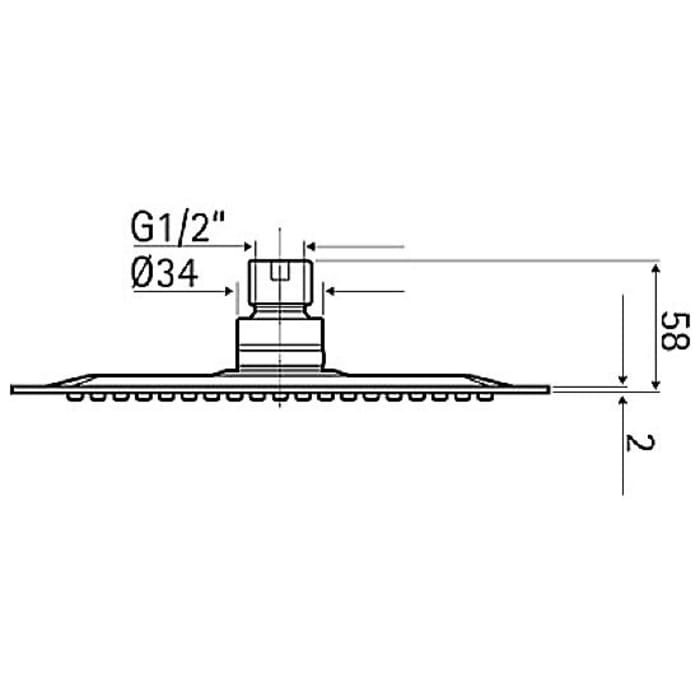 HSK Kopfbrause superflach, eckig 25 x 25 cm