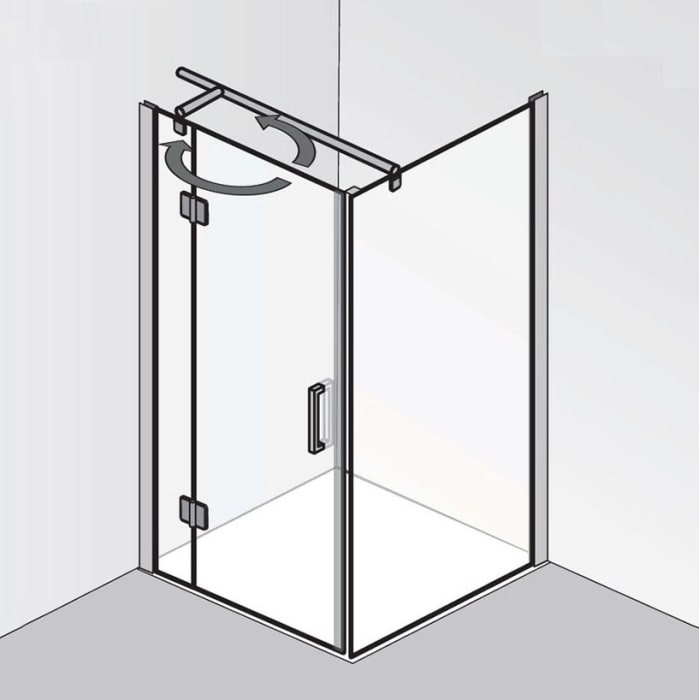 HSK Aperto Drehtür pendelbar an Nebenteil für Seitenwand 80 cm, Anschlag rechts