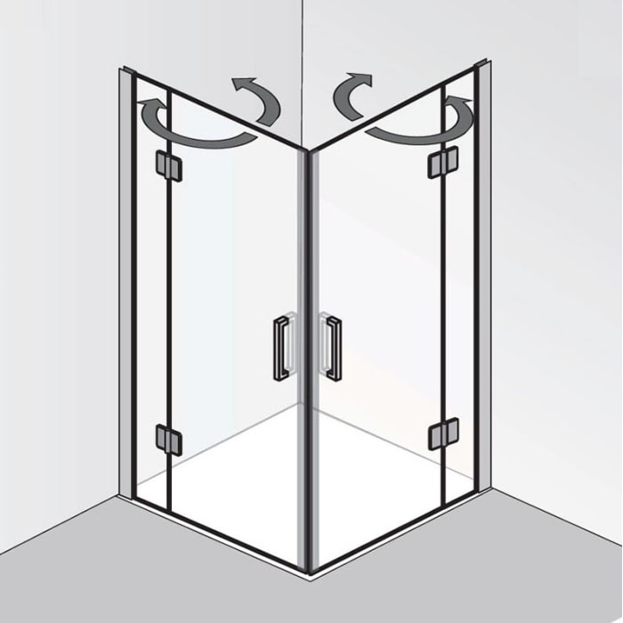 HSK Aperto Eckeinstieg pendelbar 4-teilig 90 x 75 cm