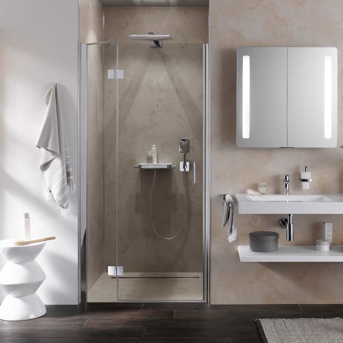 HSK Aperto Drehtür pendelbar an Nebenteil in Nische 80 cm Anschlag links