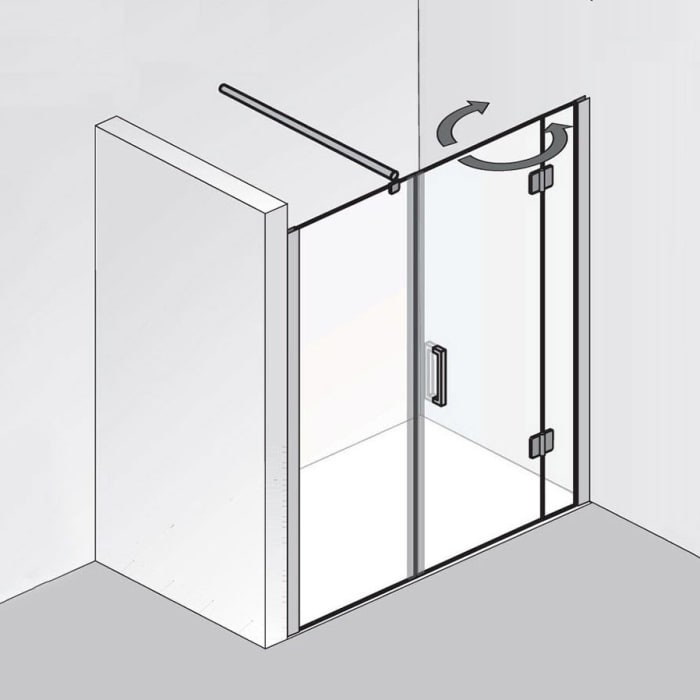 HSK Aperto Raumnische pendelbar 3-teilig 160 cm Anschlag rechts