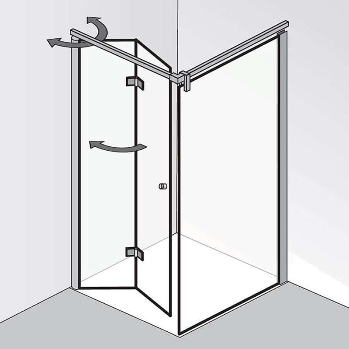 HSK Atelier Plan Drehfalttür für Seitenwand 120 cm Anschlag links