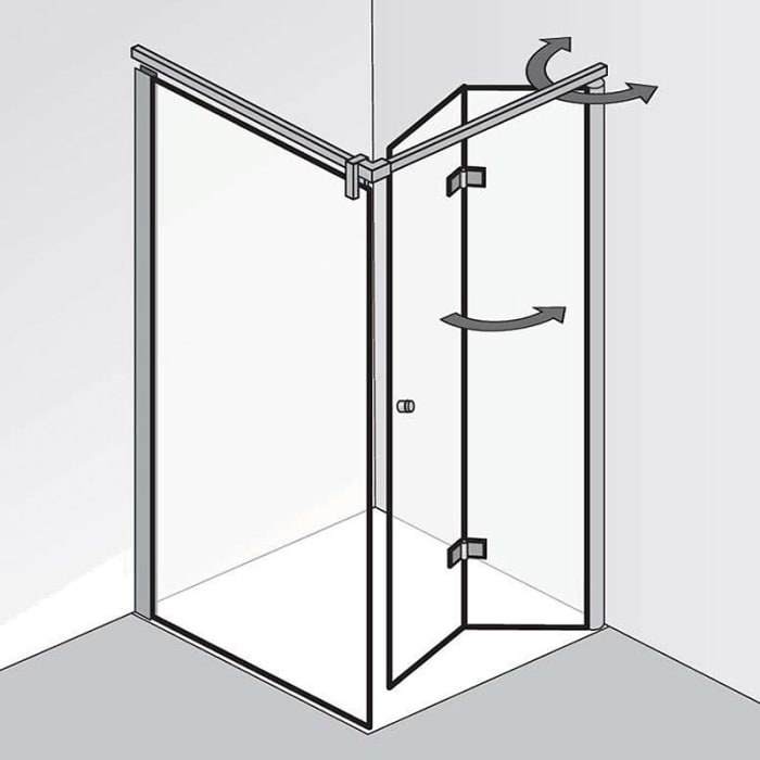 HSK Atelier Plan Drehfalttür für Seitenwand 120 cm Anschlag rechts