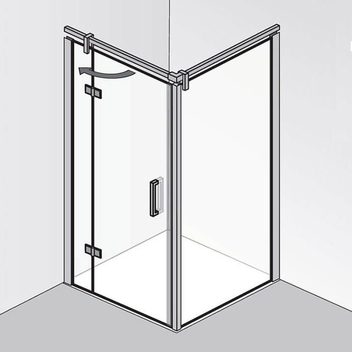 HSK Atelier Plan Drehtür für Seitenwand 80 cm Anschlag links