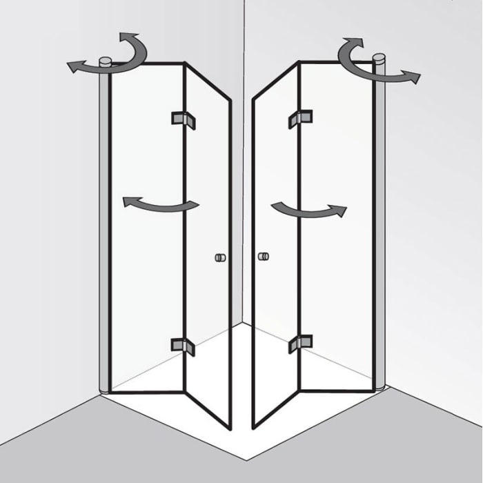 HSK Atelier Plan Eckeinstieg mit Drehfalttür Sonderbreite 130 cm