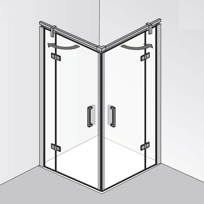 HSK Atelier Plan Eckeinstieg 4-teilig 90 x 90 cm