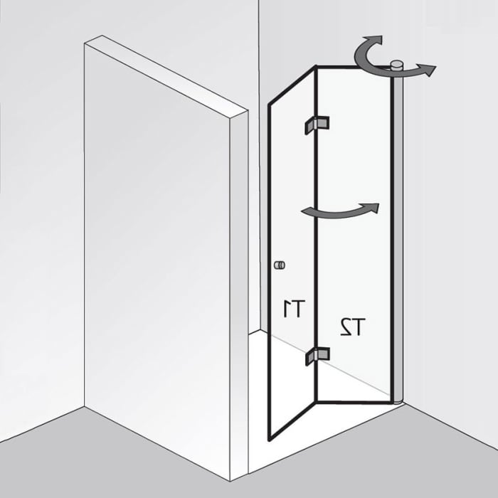 HSK Atelier Plan Drehfalttür für Nische 75 cm Anschlag rechts