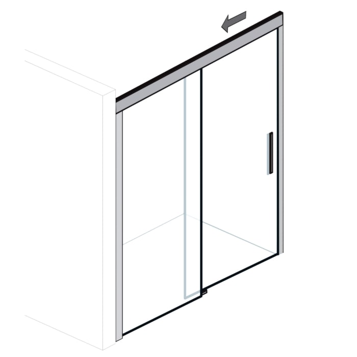 HSK Atelier Plan Schiebetür 2-teilig Sondermaß bis 200 cm, Festelement links