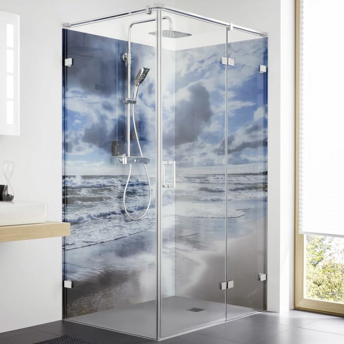 HSK Atelier Plan Pur Eckeinstieg Drehtür an Nebenteil, mit Seitenwand, Sondermaß, Anschlag rechts