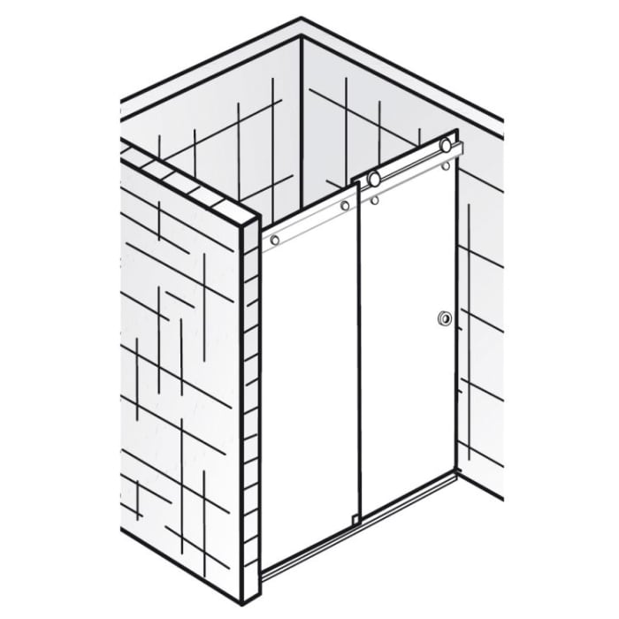 HSK Atelier Plan Schiebetür Classic in Nische 2-teilig 140 cm, Festteil links