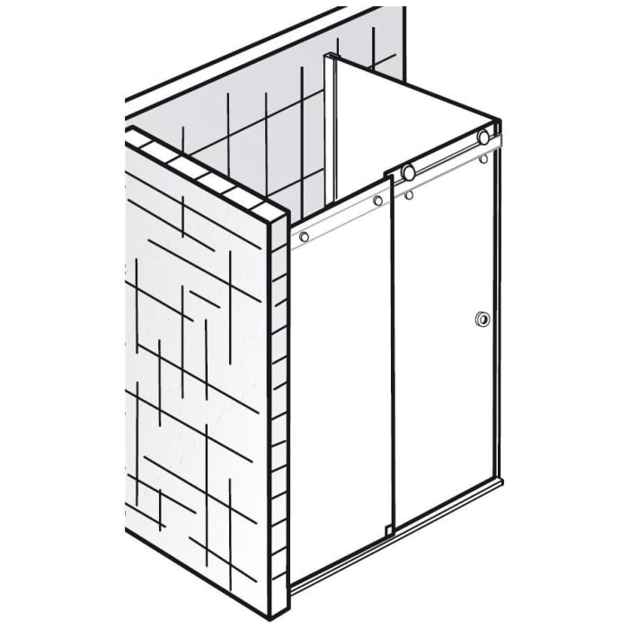HSK Atelier Plan Schiebetür Classic 2-teilig mit Seitenwand 160 x 90 cm Türseite links, Seitenwand rechts