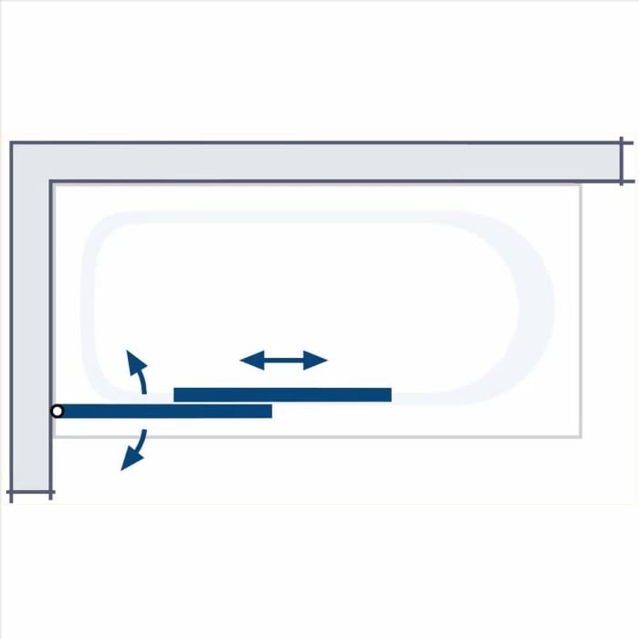 HSK Favorit Badewannenaufsatz Schiebeelement 2-teilig Anschlag links