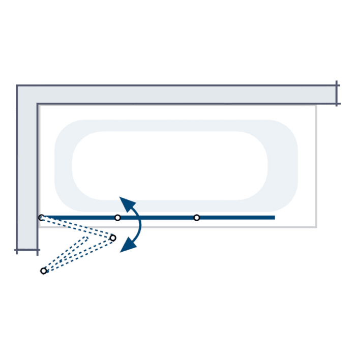 HSK Premium Softcube Badewannenaufsatz 3-teilig, Sondermaß, Anschlag links