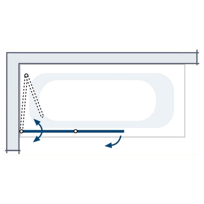 HSK Premium Softcube Badewannenaufsatz 2-teilig, Anschlag links
