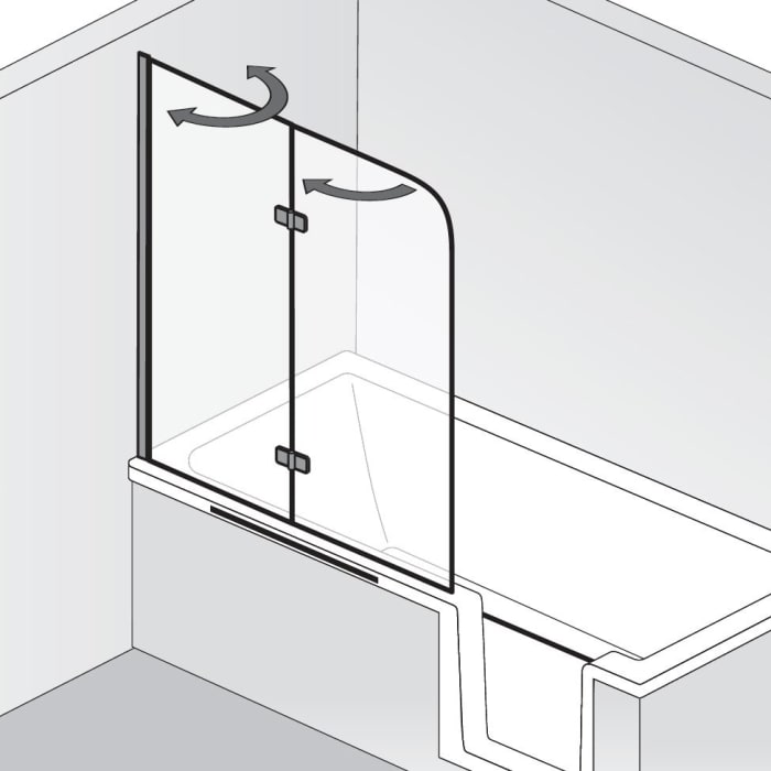 HSK Premium Softcube Badewannenaufsatz 2-teilig Anschlag links