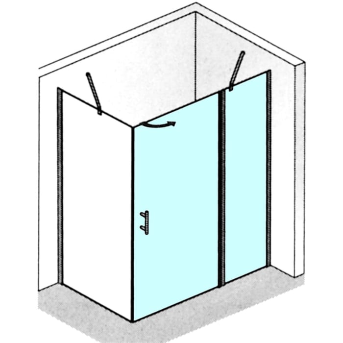 HSK Favorit Nova Drehtür an Nebenteil für Seitenwand Anschlag rechts 140 cm