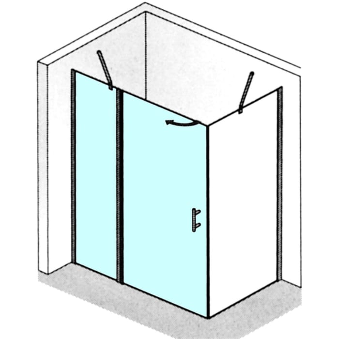 HSK Favorit Nova Drehtür an Nebenteil für Seitenwand Anschlag links Sondermaß
