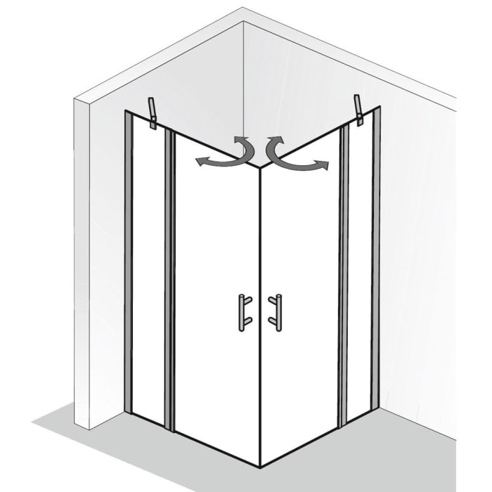 HSK Favorit Nova Eckeinstieg 4-teilig 90 x 80 x 195 cm