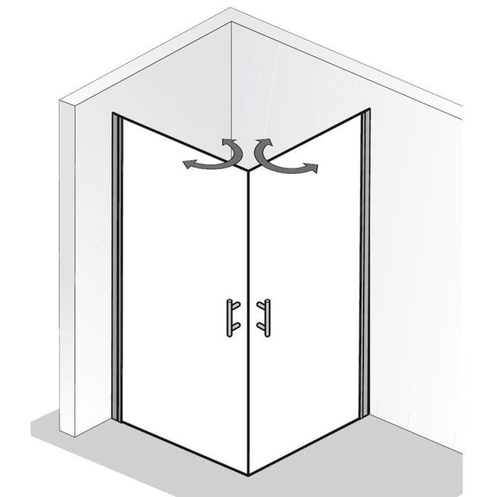 HSK Favorit Nova Eckeinstieg 2-teilig 80 x 75 x 195 cm