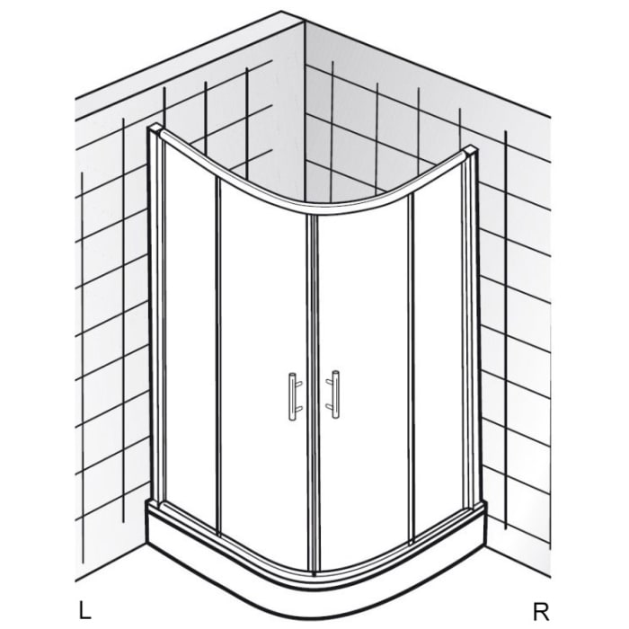 HSK Favorit Gleittür Runddusche 90 x 80 cm, Radius 55 cm