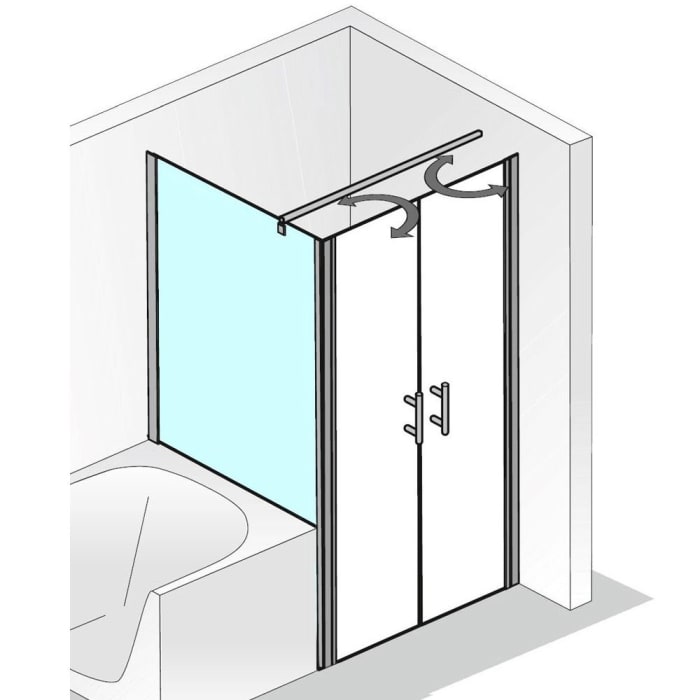 HSK Favorit Nova verkürzter Seitenwand für Pendeltür Anschlag links 80 cm