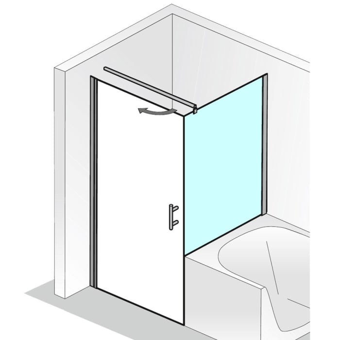 HSK Favorit Nova verkürzter Seitenwand für Drehtür 75 cm