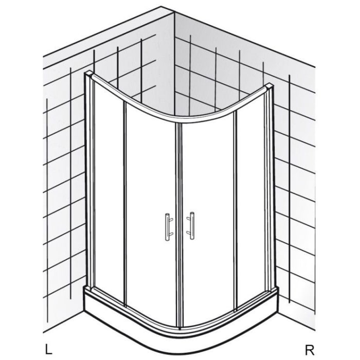 HSK Favorit Gleittür Runddusche 90 x 90 cm, Radius 55 cm, Höhe 200 cm
