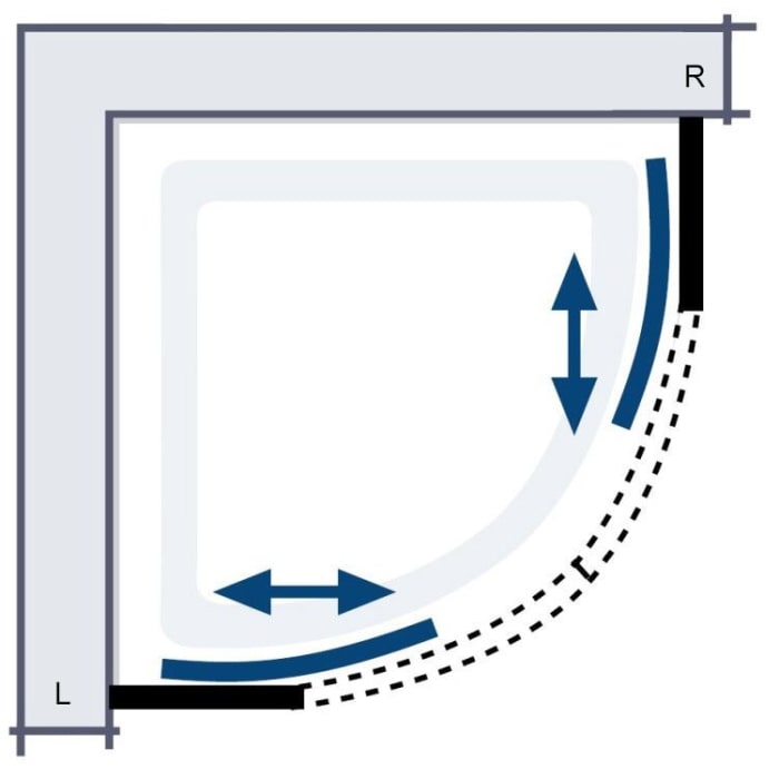 HSK Favorit Gleittür Runddusche 90 x 90 cm, Radius 55 cm, Höhe 200 cm