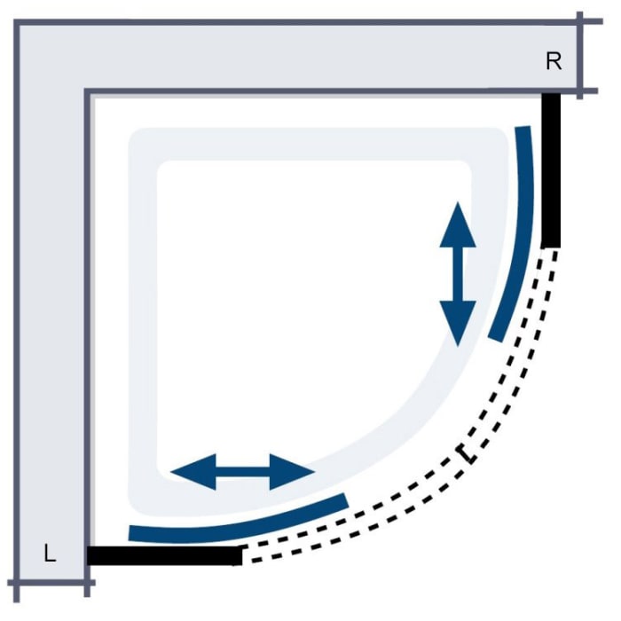 HSK Favorit Gleittür Runddusche 90 x 90 cm, Radius 55 cm