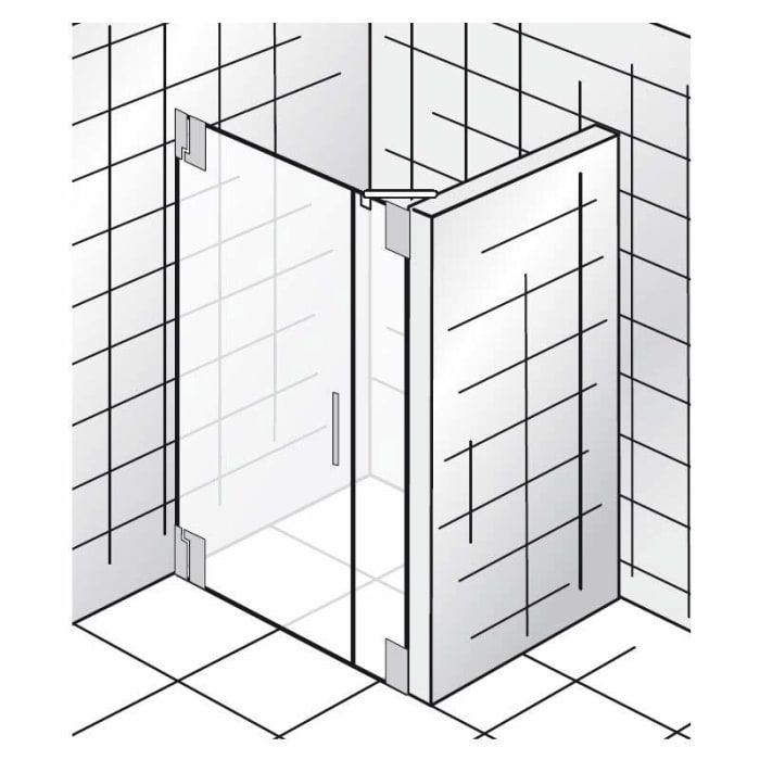 HSK K2 Drehtür und Nebenteil Sonderbreite Türanschlag links