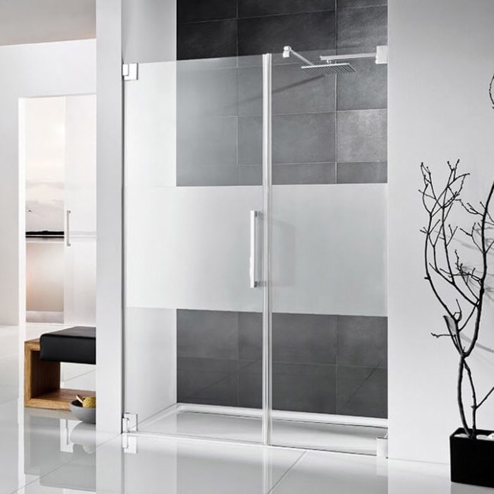 HSK K2 Drehtür und Nebenteil Sonderbreite + Sonderhöhe Türanschlag links, mit Stangengriff