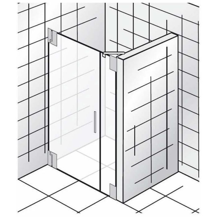 HSK K2 Drehtür und Nebenteil Sonderbreite + Sonderhöhe Türanschlag links, mit Stangengriff