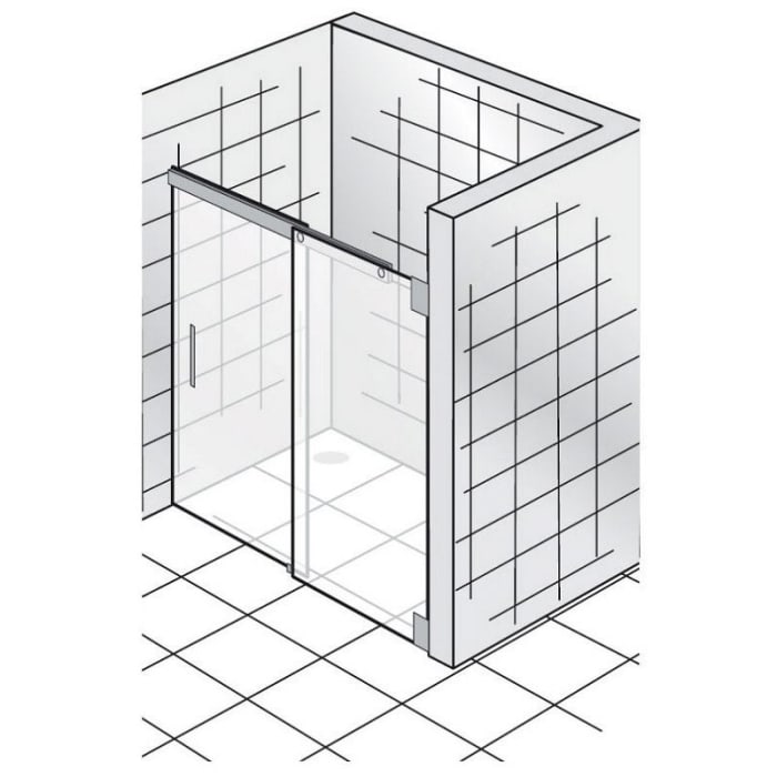 HSK K2 Gleittür für Nische, Türe links Sonderbreite