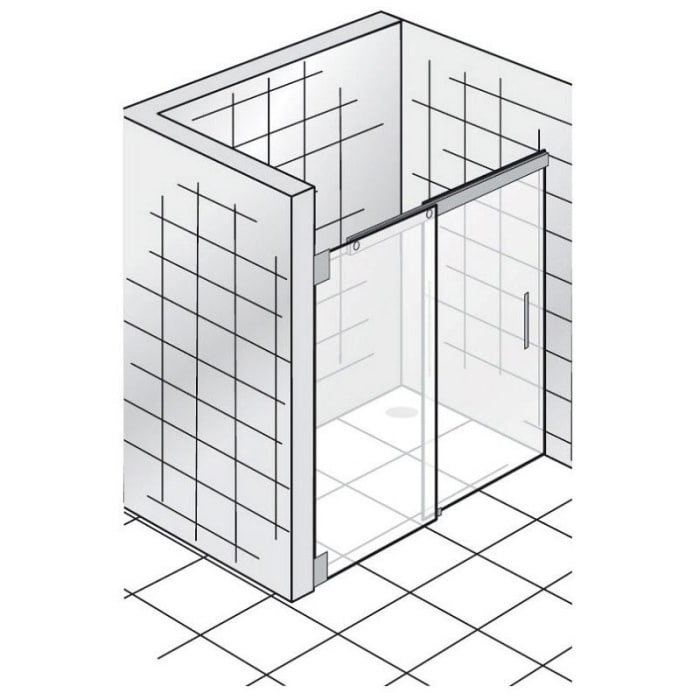 HSK K2 Gleittür für Nische, Türe rechts