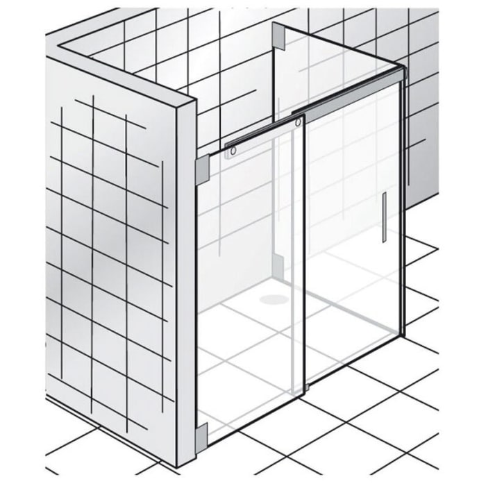 HSK K2 Gleittür mit Seitenwand rechts, Sondermaß