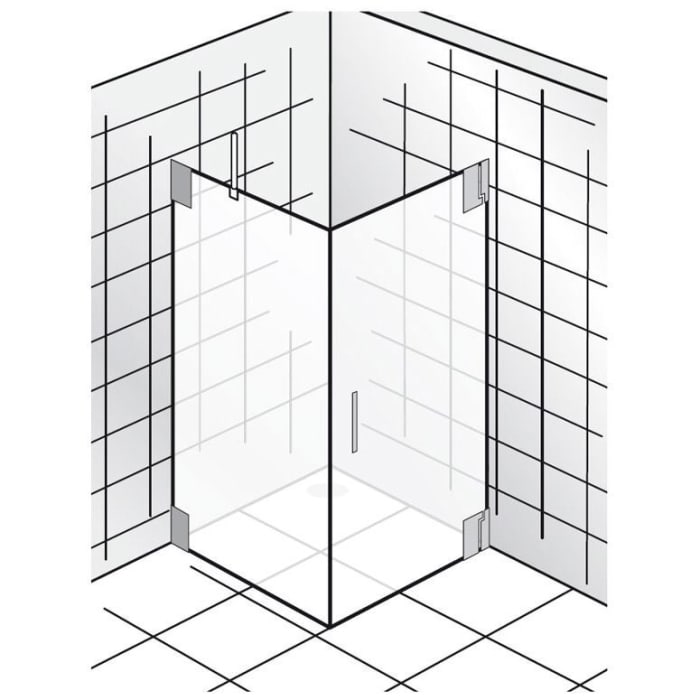 HSK K2 Drehtür + Seitenwand mit Stangengriff Türanschlag rechts