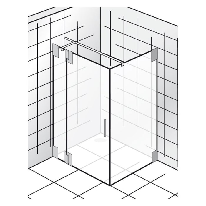 HSK K2 Drehtür an Nebenteil + Seitenwand Türanschlag links, Sonderbreite