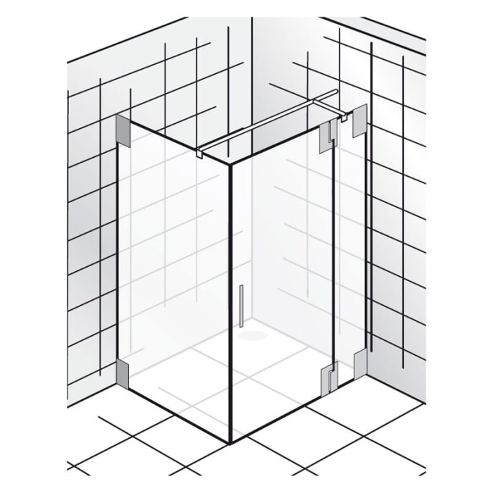 HSK K2 Drehtür an Nebenteil + Seitenwand Türanschlag rechts, Sonderbreite