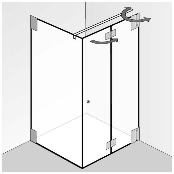 HSK K2 Drehfalttür mit Seitenwand Türanschlag rechts, Sonderbreite