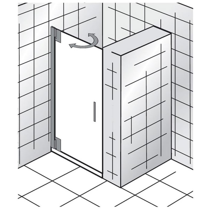 HSK K2P Drehtür 90 cm, Anschlag links